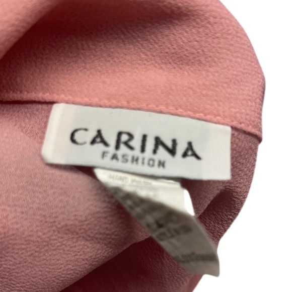 Carina Fashion vintage women’s size 3XL all pink long sleeve floral open blouse - Picture 3 of 7